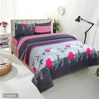 polycotton double  bedsheet with two pillow covers-thumb0