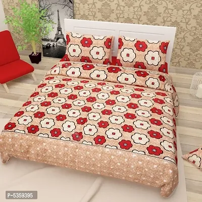 polycotton double  bedsheet with two pillow covers-thumb0