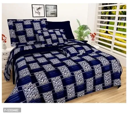 Polycotton 1 Double Bedsheet With Two Pillow Covers-thumb0