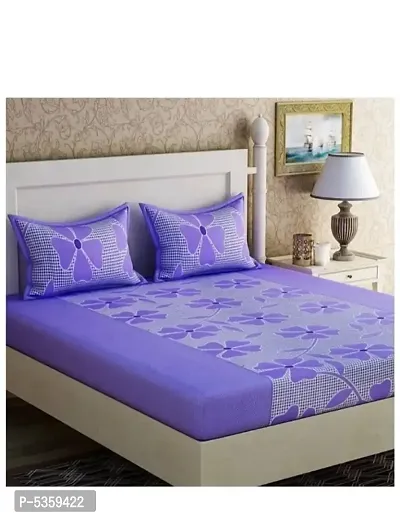 polycotton double  bedsheet with two pillow covers-thumb0