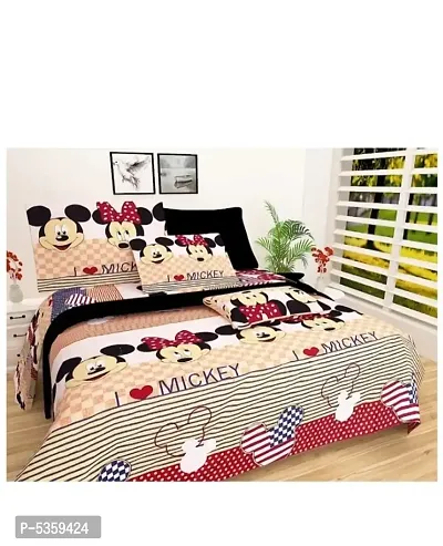 polycotton double  bedsheet with two pillow covers