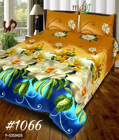 polycotton double  bedsheet with two pillow covers-thumb0