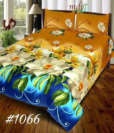 Fancy Printed Double Bedsheets With 2 Pillow Covers