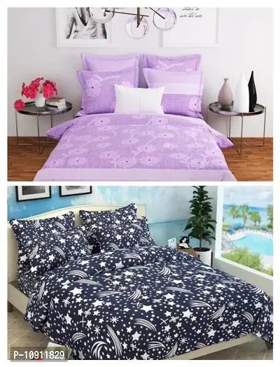 Fancy Cotton Printed 2 Bedsheet with 4 Pillow Covers