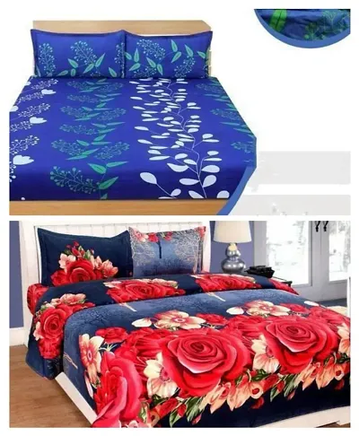Fancy Cotton Printed 2 Bedsheet with 4 Pillow Covers