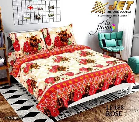 polycotton double  bedsheet with two pillow covers