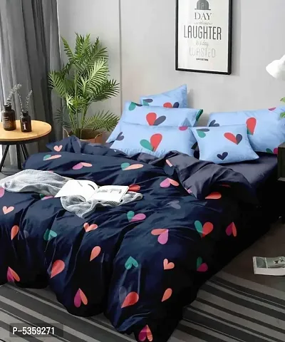 Designer Glace Cotton Bedsheet with 2 Pillow Cover