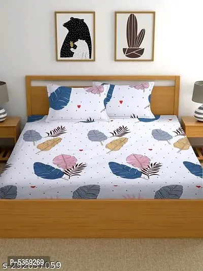 Designer Glace Cotton Bedsheet with 2 Pillow Cover