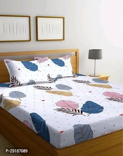 Classic Glace Cotton Bedsheet with Pillow Covers-thumb0