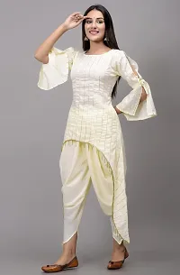 FASHONIA Stylish Beautiful Kurta with Dhoti Set for Women(ASHTA-VINAYAK-1009) (Medium, Cream)-thumb2