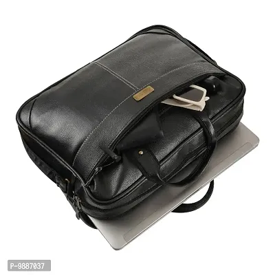 Black Office Laptop Bag Briefcase Notebook Professional Business 15.6 Inch Briefcase Messenger Sling College Bag Water Resistant Laptop Bag Tablet Business Carrying Handbag for Women and Men-thumb2