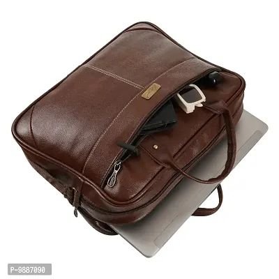 Brown Office Laptop Bag Briefcase Notebook Professional Business 15.6 Inch Briefcase Messenger Sling College Bag Water Resistant Laptop Bag Tablet Business Carrying Handbag for Women and Men-thumb2
