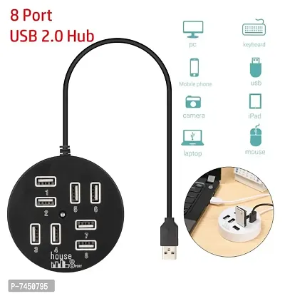 ReTrack 8 Ports USB Hub, Round Shape Multi-Port Adapter and Data Transmission Splitter Box, Charge Faster and Easier for Phone, USB Flash Disk,Tablet, Other USB Devices-thumb0