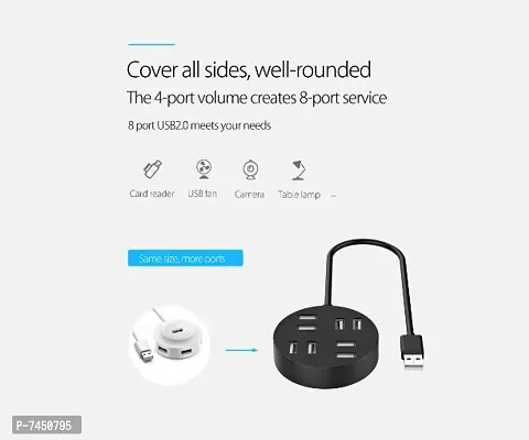 ReTrack 8 Ports USB Hub, Round Shape Multi-Port Adapter and Data Transmission Splitter Box, Charge Faster and Easier for Phone, USB Flash Disk,Tablet, Other USB Devices-thumb4