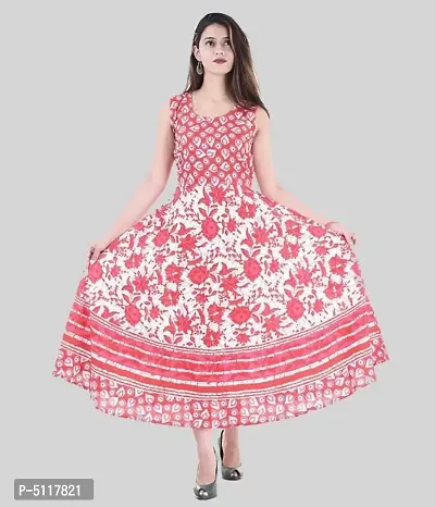 Womens Cotton Sleeveless Full Length Dress-thumb0