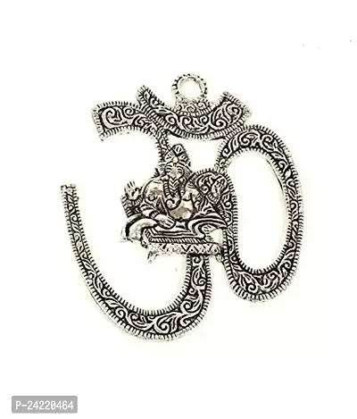 Hand Crafted Metal Wall Hanging OM Ganesha Religious Sculpture for PUJA,Metal OM,Collectible Art,Perfect for Home Decoration and Gifting (Size-4)