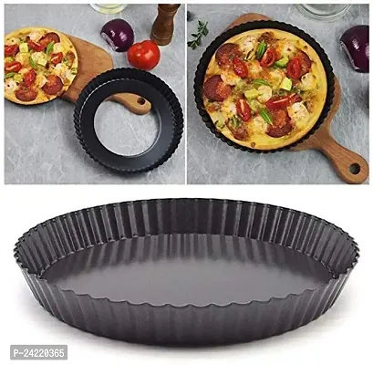 Skywalk Stainless Steel Non Stick Bakeware/Carbon Steel Pizza Pan - 1 Piece, Black-thumb0