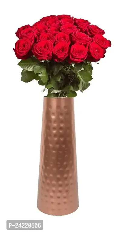 Skywalk Hand Crafted Metal Flower Vase for Home Decoration (Copper, 12 Inch)