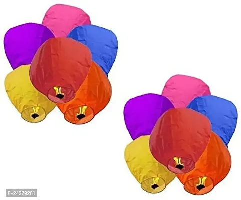 Shoro Paper Sky Lantern Colour May Vary (Assorted Color) -Set of 10