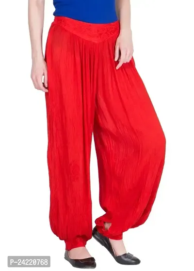 Skywalk Women's Viscose Cotton Regular Fit Harem Pant (Free Size, RED)