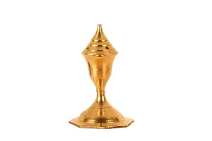 SkyWalker Hand Crafted Brass Incense Holder with Detachable Base and 6 Holes (Gold, 3.5 inch)-thumb1