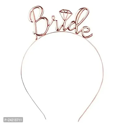 SHORO Gold Plated Crystal Team Bride Bridesmaid Tiara Crown Princess Headband (Golden)-thumb0