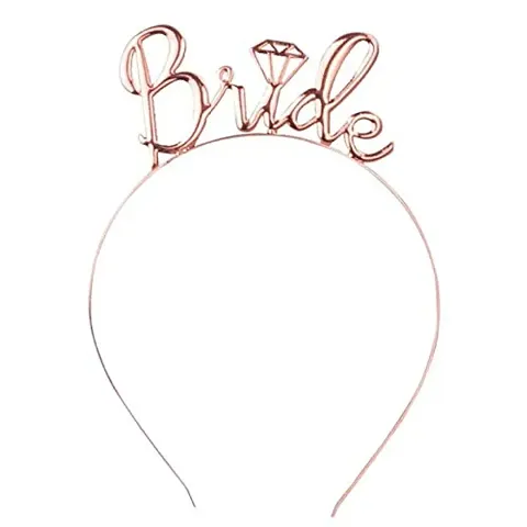SHORO Gold Plated Crystal Team Bride Bridesmaid Tiara Crown Princess Headband (Golden)