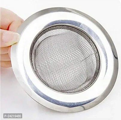 SkyWalker Stainless Steel Strainer Kitchen Drain Basin Basket Filter Stopper Drainer Sink Jali (11.3 cm, Silver)-thumb5