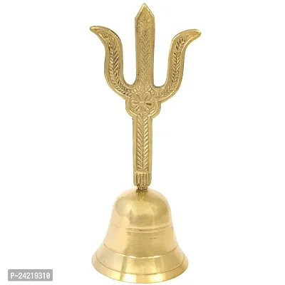 Handcrafted Metal Brass Bell with Trishul for Meditation and Prayer for Home,Temple and Office