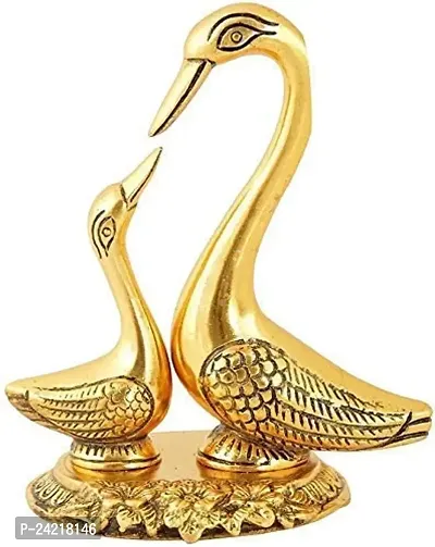 Pair of Kissing Duck Decorative Showpiece Metal Swan Set Statue for Home Table Office Desk Decoration - Gift for him her Couple Anniversary Birthday Valentine