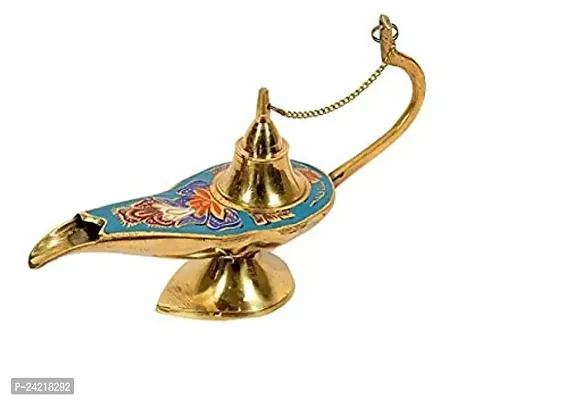Skywalk Brass Aladdin Chirag Lamp, (4 inch, Gold)