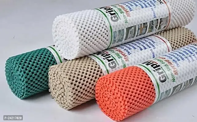 Multi Purpose PVC Foam Anti-Slip Anti-Slide Mat- for Fridge, Bathroom, Kitchen, Drawer, Shelf Liner(45x125 cm)-thumb0