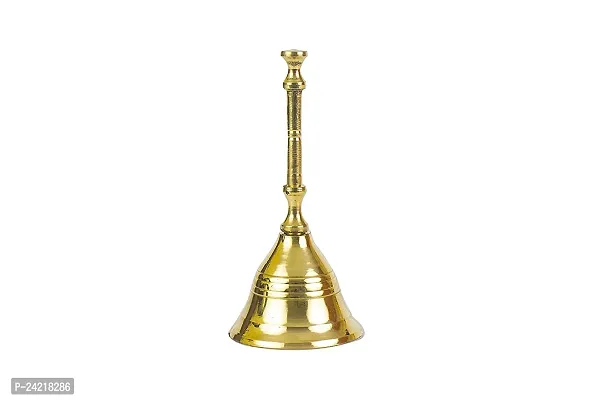 Skywalk Traditional Brass Bell/Ghanti for Pooja/Worship for Temple Home - 4 inch Plain-thumb0