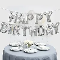 Happy Birthday Letters Foil Toy Balloon - Silver / Hanging Foil Birthday Balloon-thumb1