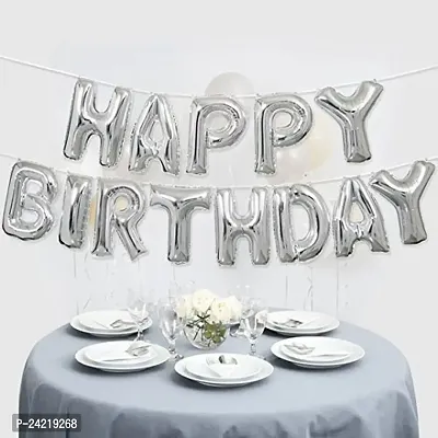 Happy Birthday Letters Foil Toy Balloon - Silver / Hanging Foil Birthday Balloon-thumb2