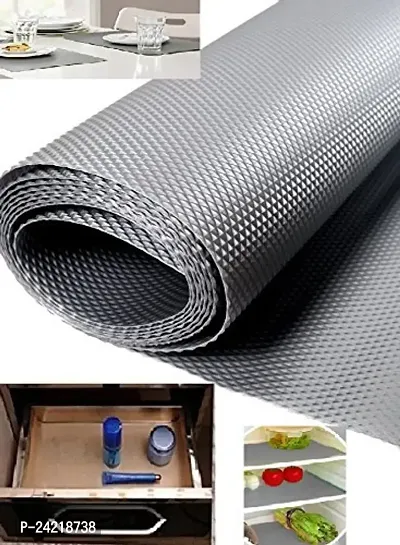Skywalk Multipurpose Textured Super Strong Anti-Slip Eva Mat - for Fridge, Bathroom, Kitchen, Drawer, Shelf Liner, Size 45x125 cm(Color Silver Grey)