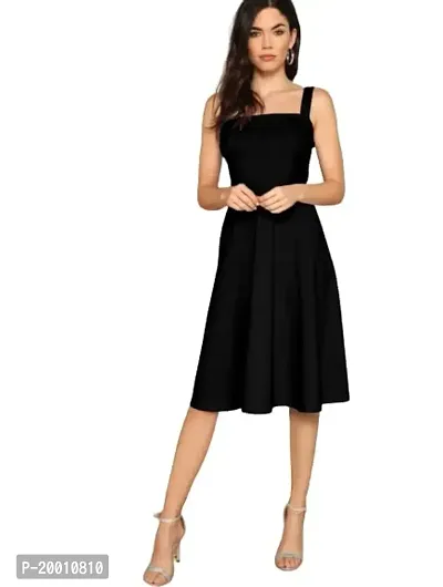 KOKVAROSTA Dresses for Women Mail Black Colour Women Dress (Medium)