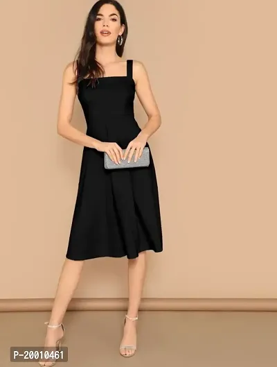 KOKVAROSTA Dresses for Women Mail Black Colour Women Dress (Small)-thumb5