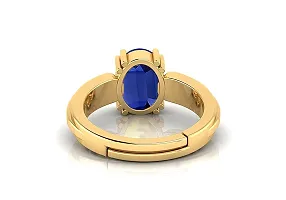 SIDHARTH GEMS Certified Unheated Untreatet 5.25 Ratti 4.00 Carat A+ Quality Natural Blue Sapphire Neelam Gemstone Gold Plated Adjustable Ring for Women's and Men's-thumb4