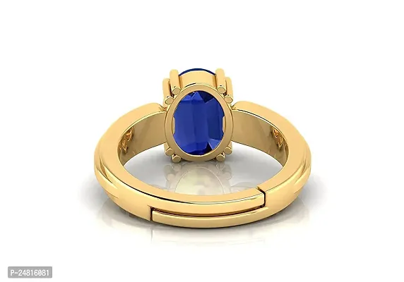 SIDHARTH GEMS Certified Unheated Untreatet 5.25 Ratti 4.00 Carat A+ Quality Natural Blue Sapphire Neelam Gemstone Gold Plated Adjustable Ring for Women's and Men's-thumb5