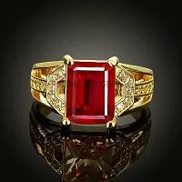 Jemskart Super Quality Burma Ruby Stone 6.50 Ratti with Lab Tested Certified untreated Natural Manik Gemstone manikya Gold Plated Adjustable Ring for Women and Men-thumb2