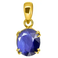 7.25 Ratti 6.00 Carat Lab - Certified Unheated Untreatet AAA+ Quality Natural Blue Sapphire Neelam Gold Stone Gemstone Pendant Locket for Women's and Men's-thumb1