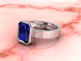 SIDHARTH GEMS Blue Sapphire/Neelam 8.25 Ratti 7.62 crt Stone Panchdhatu Adjustable Ring for Women-thumb1