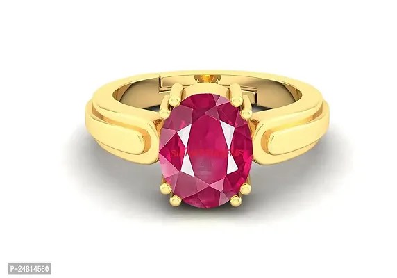 SIDHARTH GEMS 15.00 Ratti Certified Unheated Untreatet A+ Quality Natural Ruby Manik Gemstone Panchdhatu Gold Ring for Women and Men-thumb2