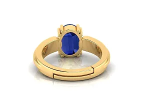 SIDHARTH GEMS 7.00 Ratti 6.00 Ratti Certified Original Blue Sapphire Gold Plated Ring Panchdhatu Adjustable Neelam Ring for Men  Women by Lab Certified-thumb4