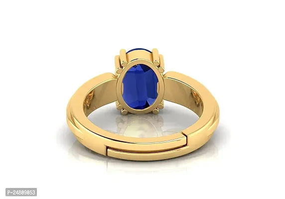 SIDHARTH GEMS 7.00 Ratti 6.00 Ratti Certified Original Blue Sapphire Gold Plated Ring Panchdhatu Adjustable Neelam Ring for Men  Women by Lab Certified-thumb5