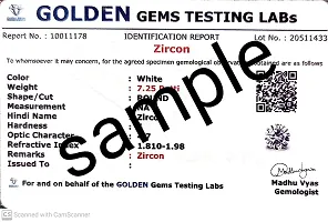 Sidharth Gems 5.25 Ratti / 4.50 Carat Zircon Gemstone Original Certified American Diamond Stone Lab Tested-thumb2
