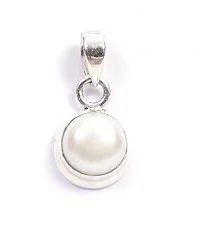 15.25 Ratti 14.00 Carat South Sea Pearl Silver Plated Pendant Locket Moti Stone Natural Certified Gemstone for Men and Women (White-thumb1