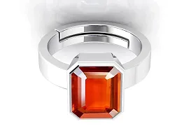 Gomed Ring 6.25 Ratti 5.00 Carat Natural and Certified Hessonite Garnet (Gomed) Astrological Gemstone Adjustable for Men and Women-thumb2