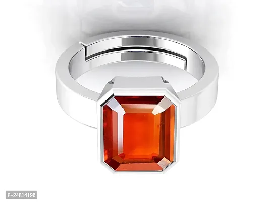 Gomed Ring 6.25 Ratti 5.00 Carat Natural and Certified Hessonite Garnet (Gomed) Astrological Gemstone Adjustable for Men and Women-thumb3